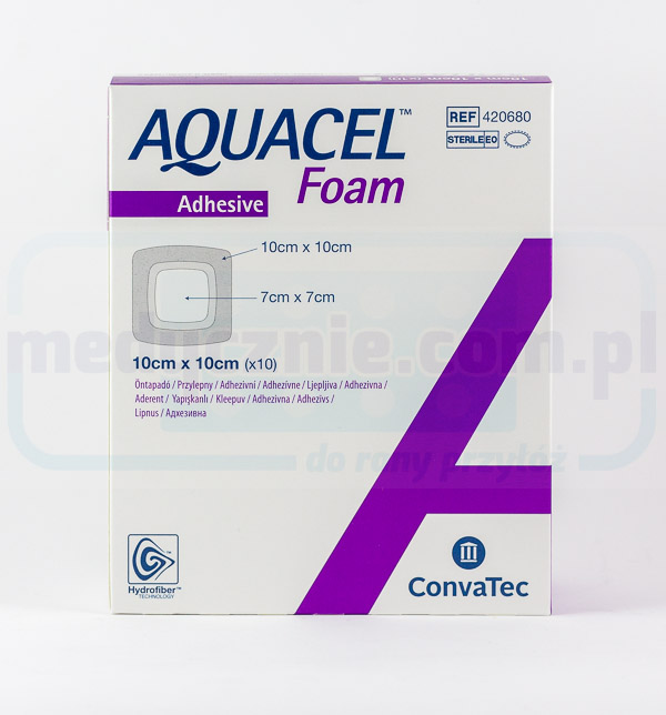 Aquacel Foam Adhesive 10*10cm wielowarstwowy opatrunek piankowy 1szt